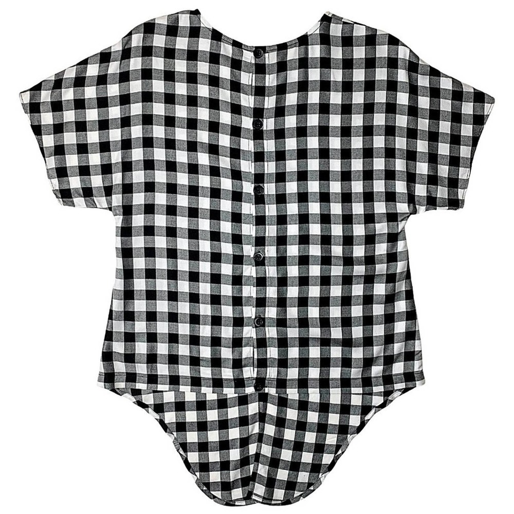 Madewell Buffalo Check Button-Back Tie-Front Tee - Picture 9 of 14